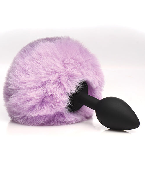 Tailz Fluffy Bunny Tail Silicone Plug - Purple - Image 2