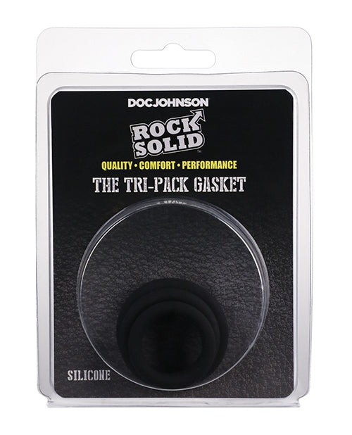 Rock Solid Rock Solid Tri-Pack Silicone Gasket Cockrings - Black