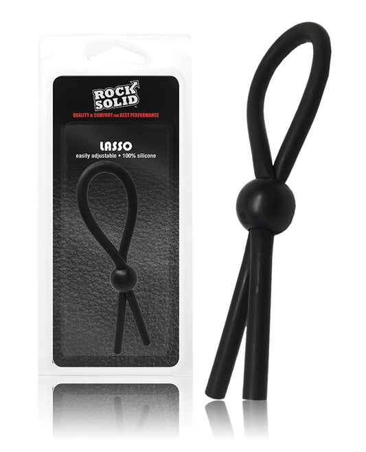 Rock Solid Rock Solid Lasso Single Adjustable Lock Black Silicone