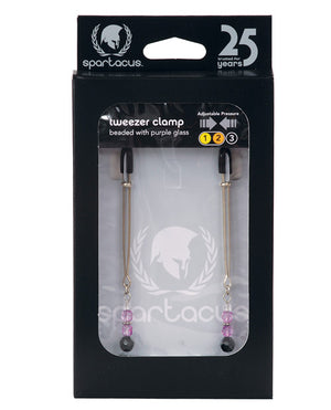 Spartacus Spartacus Adjustable Tweezer Nipple Clamps w/Purple Beads