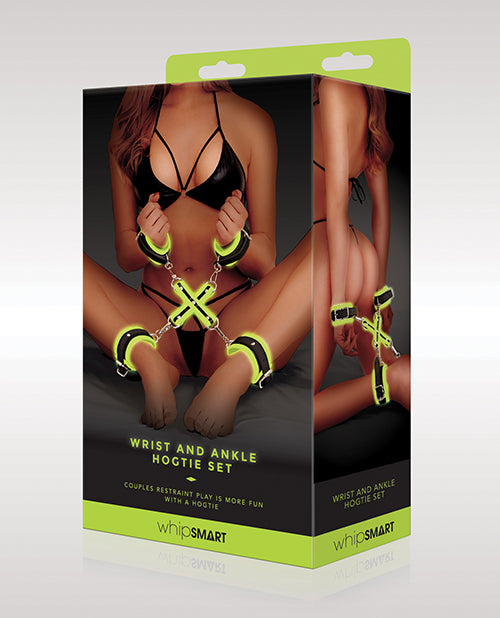 WhipSmart WhipSmart Glow in the Dark Wrist &amp; Ankle Hogtie Set - Green