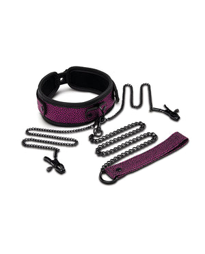 WhipSmart WhipSmart Dragon's Lair Collar, Leash &amp; Nipple Clips Set - Image 2