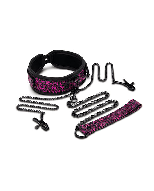 WhipSmart WhipSmart Dragon's Lair Collar, Leash &amp; Nipple Clips Set - Image 2