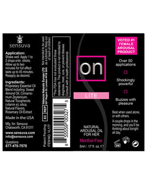 On ON Natural Arousal Oil For Her - Lite 5 ml Bottle - Image 2