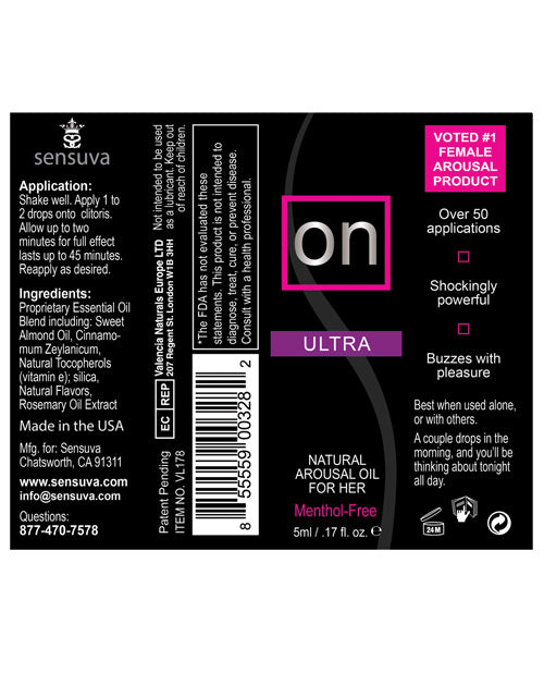 On ON Natural Arousal Oil For Her - Ultra 5 ml Bottle - Image 2