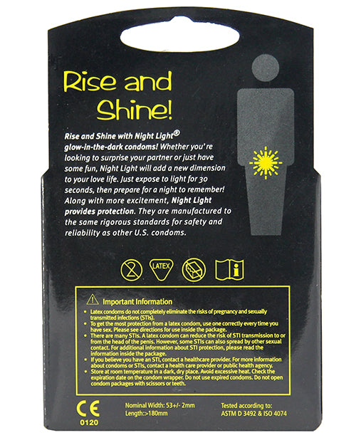 Night Light Night Light Glow in the Dark Condoms - Box of 3 - Image 2
