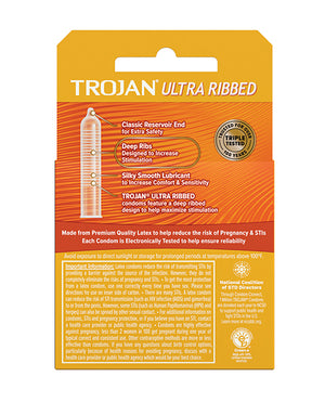 Trojan Trojan Ultra Ribbed Condoms - Box of 3