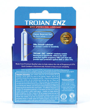 Trojan Trojan Enz Spermicidal Lubricated Condoms - Box of 3 - Image 2