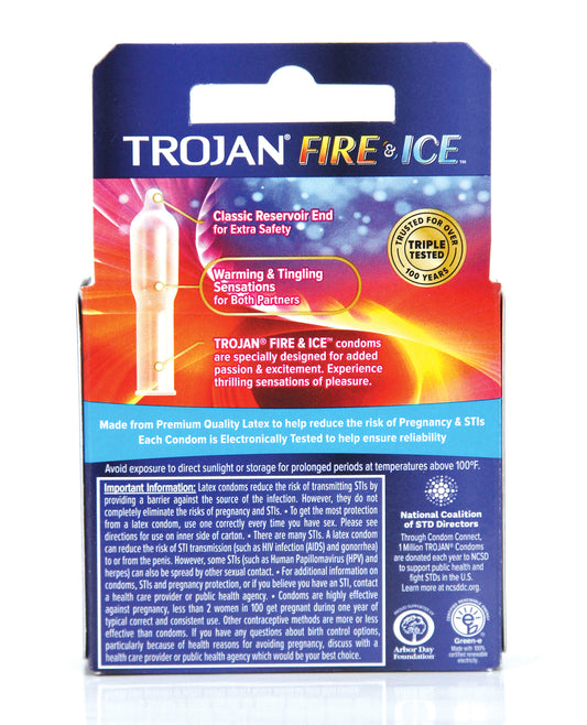 Trojan Trojan Fire &amp; Ice Condoms - Box of 3 - Image 2