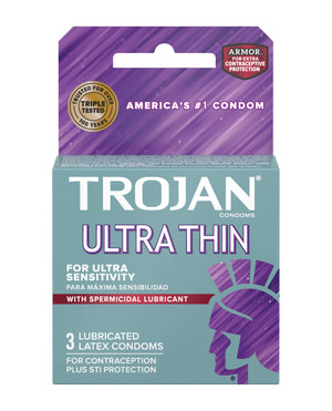 Trojan Trojan Ultra Thin Armor Spermicidal - Box of 3 - Image 2