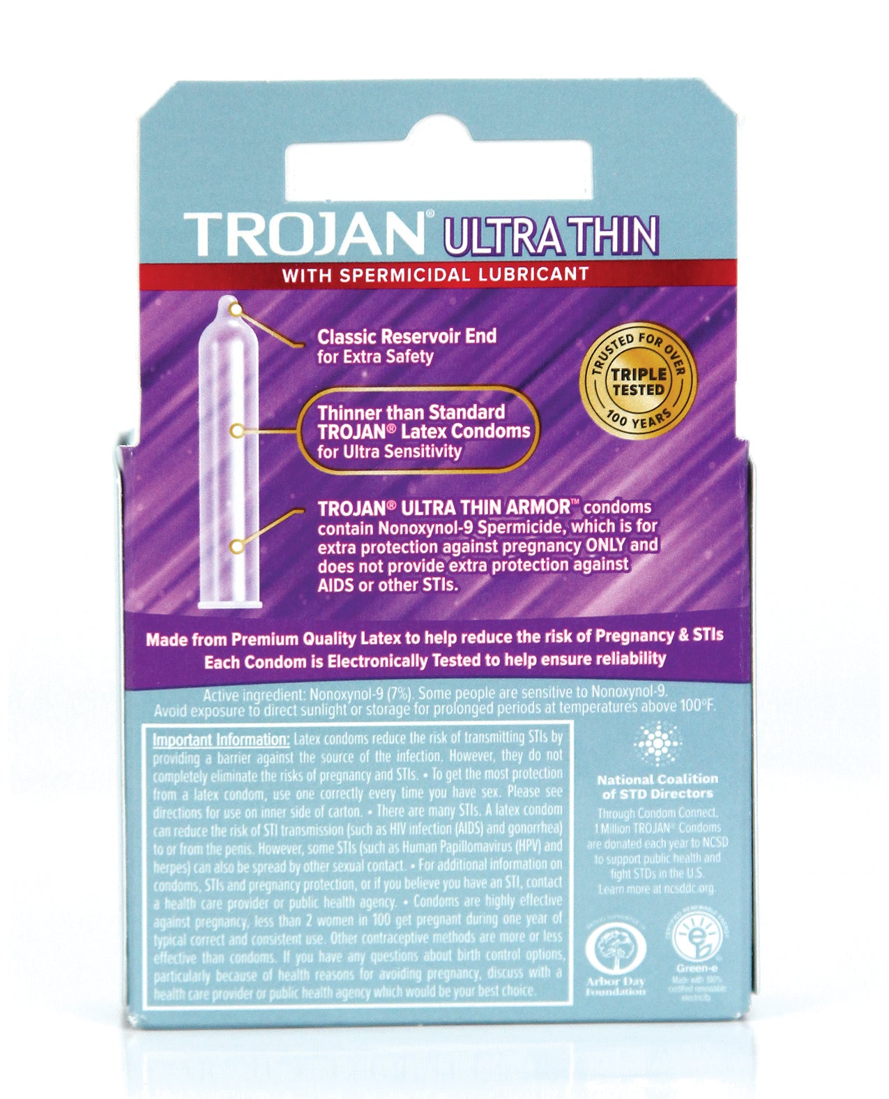 Trojan Trojan Ultra Thin Armor Spermicidal - Box of 3