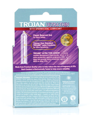 Trojan Trojan Ultra Thin Armor Spermicidal - Box of 3