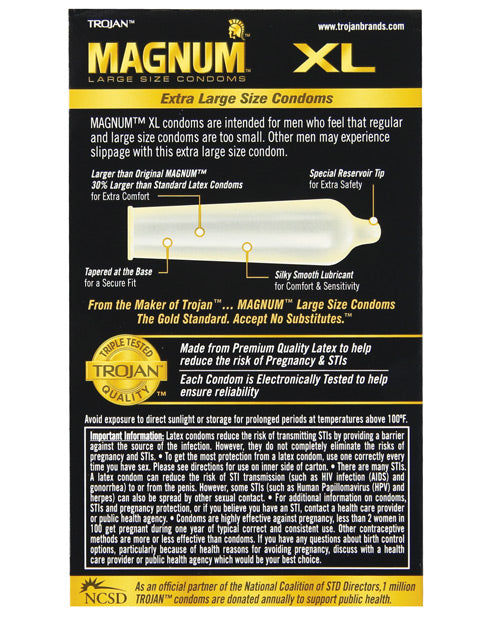 Trojan Trojan Magnum XL Lubricated Condoms - Box of 12