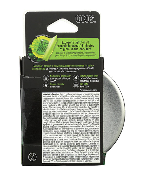 One One Glowing Pleasures Condoms - Box of 3