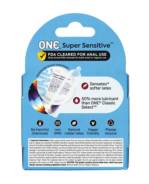 One One Super Sensitive Condoms - Box of 3