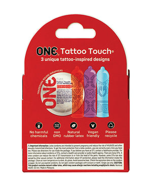 One One Tattoo Touch Condoms - Pack of 3 - Image 2