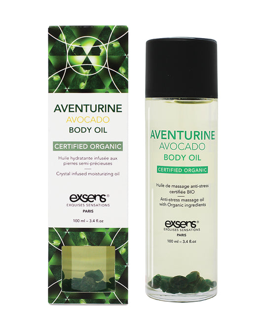 Exsens EXSENS of Paris Organic Body Oil w/Stones - Adventurine Avocado 100 ml