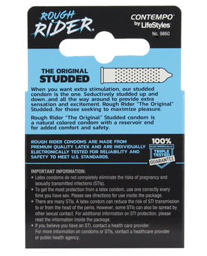 Rough Rider Lifestyles Rough Rider Studded Condom Pack - Pack of 3 - Image 2