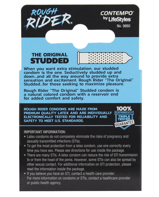 Rough Rider Lifestyles Rough Rider Studded Condom Pack - Pack of 3 - Image 2