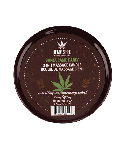 Earthly Body Earthly Body 2024 Holiday 3 in 1 Massage Candle - 6 oz Santa Came Early - Image 2
