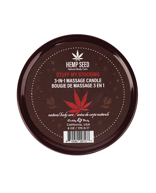 Earthly Body Earthly Body 2024 Holiday 3 in 1 Massage Candle - 6 oz Stuff My Stocking - Image 2