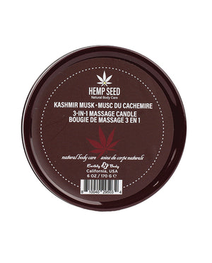 Earthly Body Earthly Body Suntouched Hemp Candle - 6 oz Round Tin Kashmir Musk - Image 2