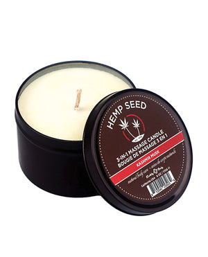 Earthly Body Earthly Body Suntouched Hemp Candle - 6 oz Round Tin Kashmir Musk - Image 3