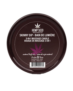 Earthly Body Earthly Body Suntouched Hemp Candle - 6 oz Round Tin Skinny Dip - Image 2