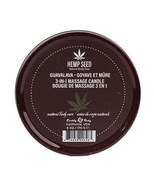 Earthly Body Earthly Body Suntouched Hemp Candle - 6 oz Round Tin Guavalava - Image 2