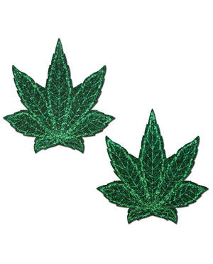 Pastease Pastease Glitter Marijuana Leafs - Green O/S - Image 2