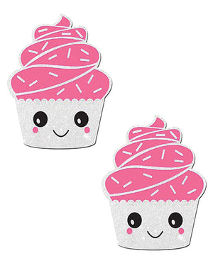 Pastease Pastease Cupcake Glittery Frosting Nipple Pastie - White O/S