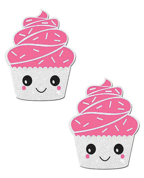 Pastease Pastease Cupcake Glittery Frosting Nipple Pastie - White O/S