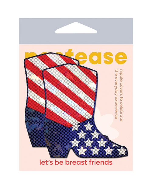 Pastease Pastease Premium Sparkling Stars &amp; Strips USA Cowboy Boot - Red/White/Blue O/S