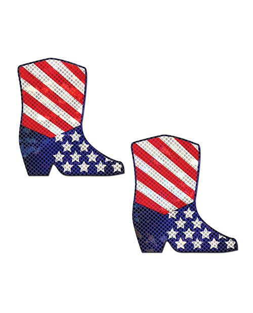 Pastease Pastease Premium Sparkling Stars &amp; Strips USA Cowboy Boot - Red/White/Blue O/S - Image 2