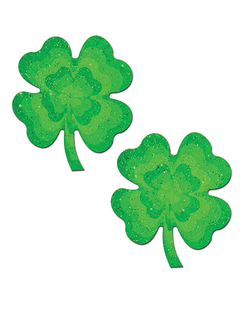 Pastease Four Leaf Clover Glitter Velvet Pumping Shamrock - Green O/S - Image 2
