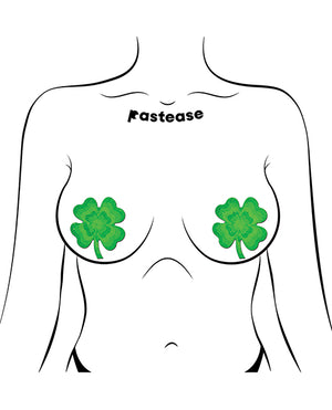 Pastease Four Leaf Clover Glitter Velvet Pumping Shamrock - Green O/S - Image 4