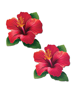 Pastease Tropical Vibrant Hawaiian Hibiscus Botanical Flower - Red O/S - Image 2