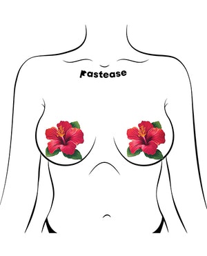 Pastease Tropical Vibrant Hawaiian Hibiscus Botanical Flower - Red O/S - Image 3