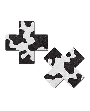 Pastease Pastease Premium Plus X Cow Print Cross - Black/White O/S - Image 2
