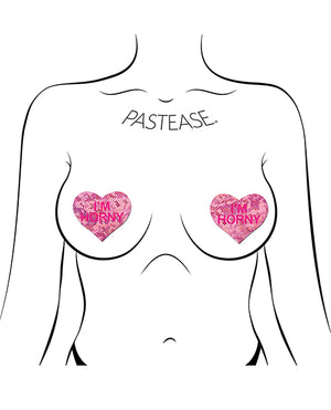 Pastease Pastease I'm Horny Heart - Pink/Red O/S