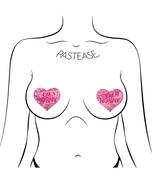 Pastease Pastease I'm Horny Heart - Pink/Red O/S