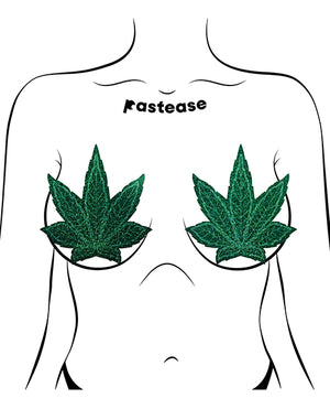 Pastease Pastease Coverage Glitter Pot Leaf- Green O/S - Image 3