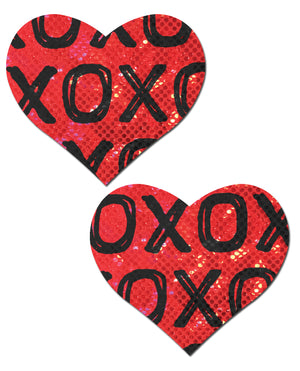 Pastease Pastease Glitter XOXO Heart - Red/Black O/S