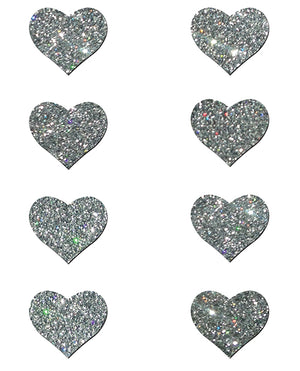 Pastease Pastease Mini Glitter Hearts - Silver Pack of 8 - Image 2
