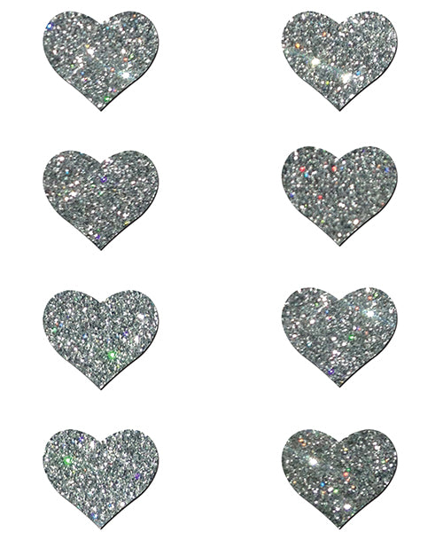 Pastease Pastease Mini Glitter Hearts - Silver Pack of 8 - Image 2