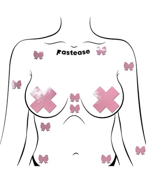 Pastease Pastease Mini Faux Leather Bows - Baby Pink Pack of 8 - Image 3