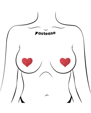 Pastease Premium Petites Glitter Heart - Red O/S Pack of 2 Pair - Image 3