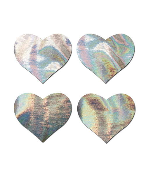 Pastease Pastease Premium Petites Holographic Heart - Silver O/S Pack of 2 Pair - Image 2