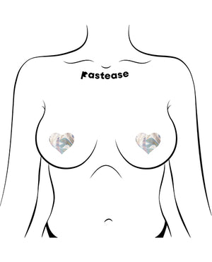 Pastease Pastease Premium Petites Holographic Heart - Silver O/S Pack of 2 Pair - Image 3