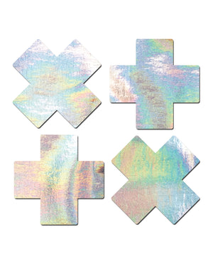 Pastease Pastease Premium Petites Holographic Plus X - Silver O/S Pack of 2 Pair - Image 3